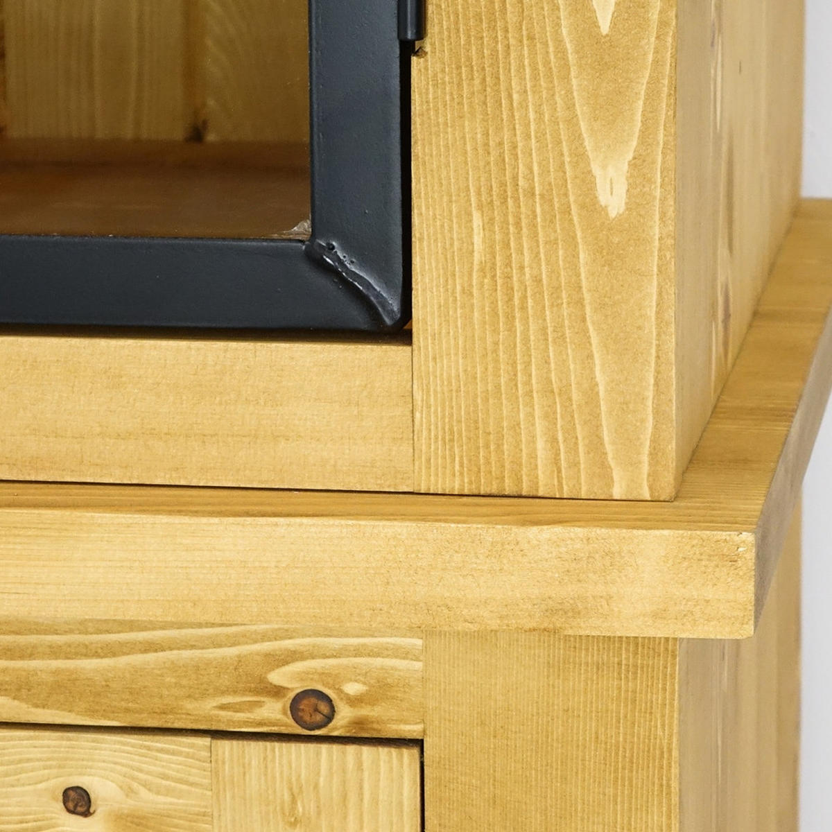 VITRINE aus Massivholz Industrial - Honig, Holz (100/223/45cm) - Seart