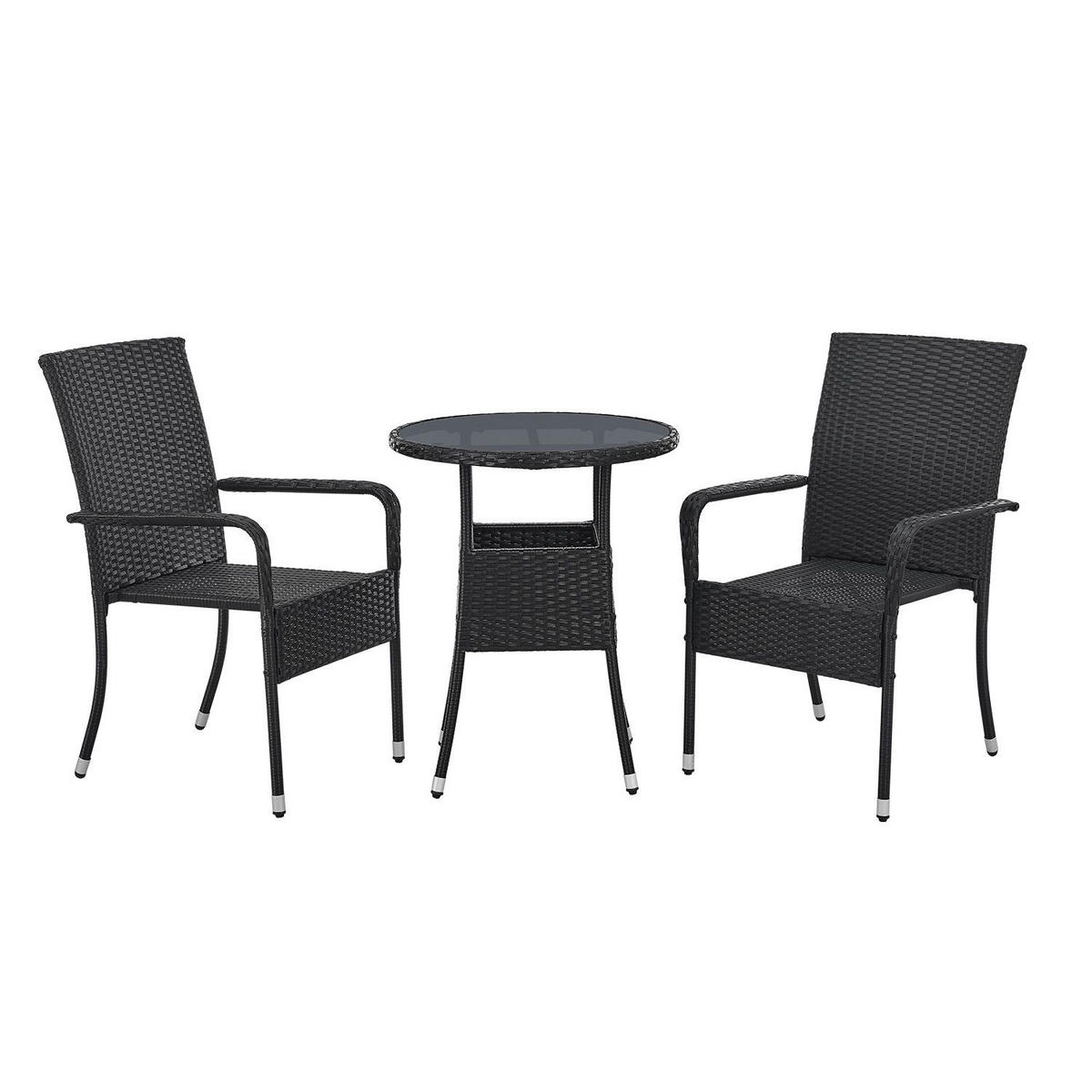 GARTENTISCH Yoro schwarz 60 cm - Schwarz, Kunststoff (60/60/73cm) - Juskys