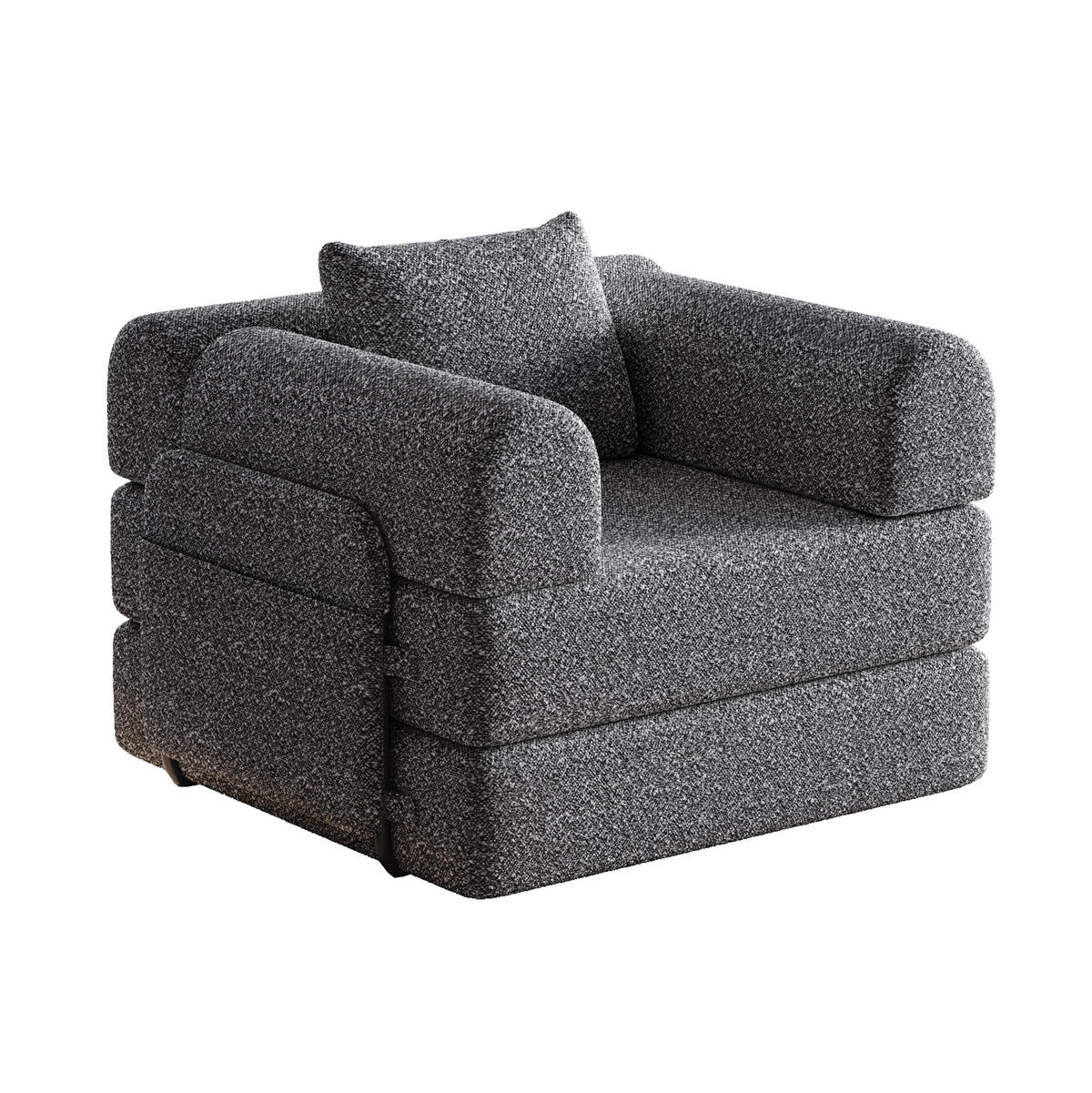 SCHLAFSOFA 2-in-1 Einzelsitzer Chenille Grau - Grau, Kunststoff (91.4/69.8/94cm) - Meubliv
