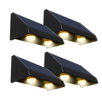 SOLAR-WANDLAMPEN 4er-set KYLA schwarz - Schwarz, Kunststoff (11.4/5.4/6cm) - Lumisky