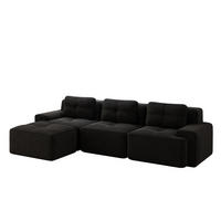 ECKSOFA 293/104/69 cm schwarz aus Cord ohne Montage - Schwarz, Textil (177/293cm) - OKWISH