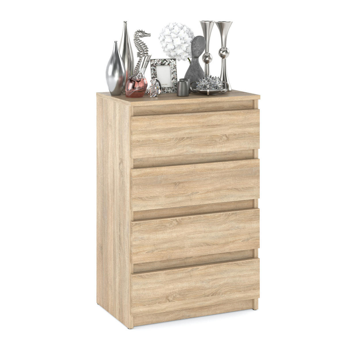 KOMMODE mit 4 Schubladen – Sonoma-Eiche - Sonoma Eiche, Holzwerkstoff (60/92.5/33.5cm) - Stiv Meble