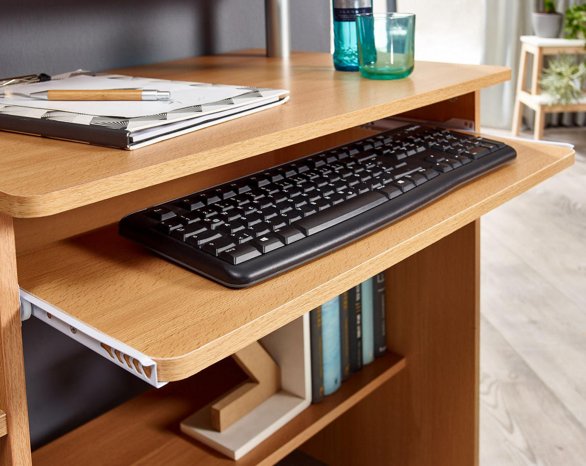 SCHREIBTISCH Computertisch ELBTRAUM Tastaturauszug, Braun 94x48x90 cm - Braun, Holz (48/94/90cm) - KADIMA DESIGN