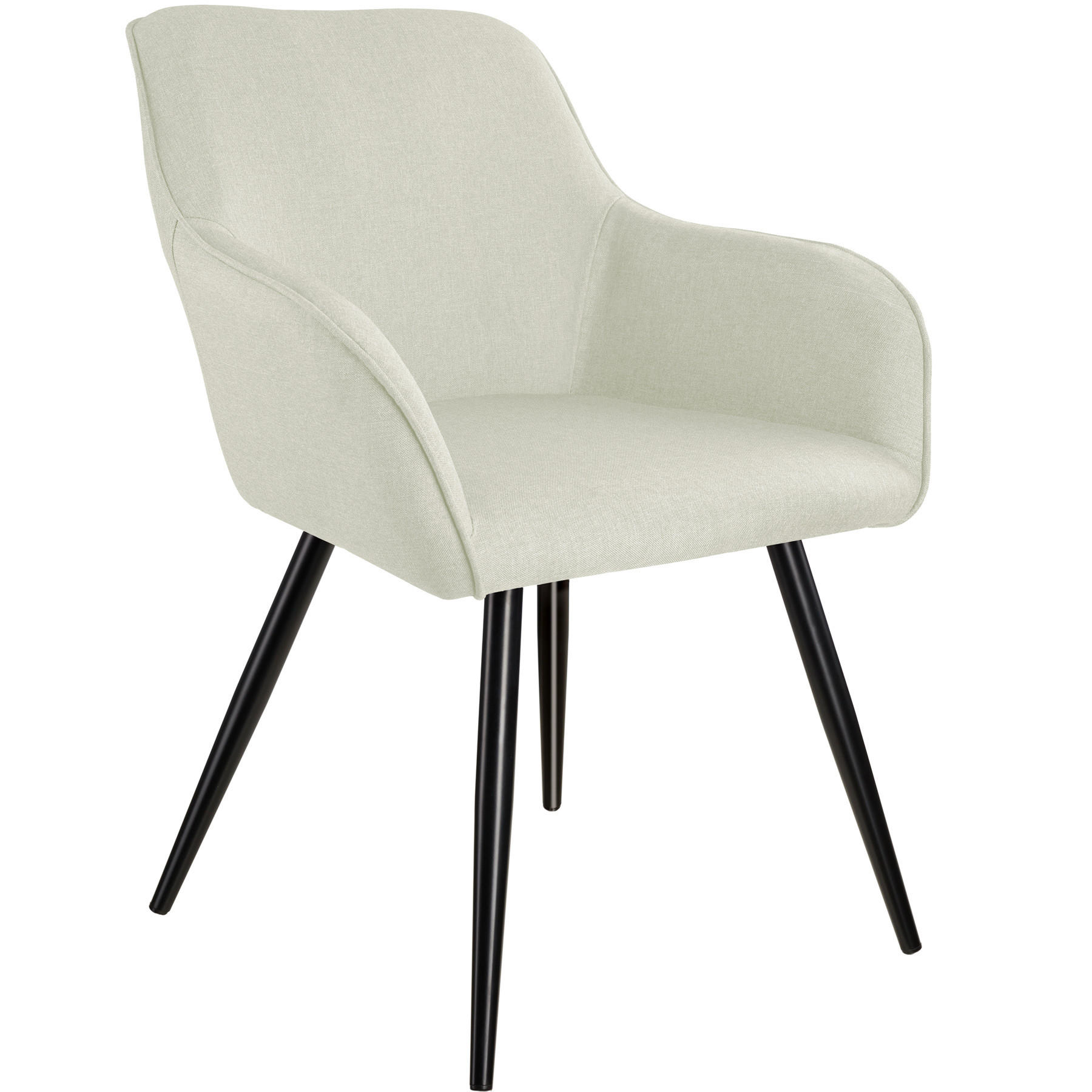 ESSZIMMERSTUHL Marilyn,58 x 62 x 82 cm,creme/schwarz - Creme/Schwarz, Textil (58/82/62cm) - tectake