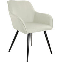 ESSZIMMERSTUHL Marilyn,58 x 62 x 82 cm,creme/schwarz - Creme/Schwarz, Textil (58/82/62cm) - tectake