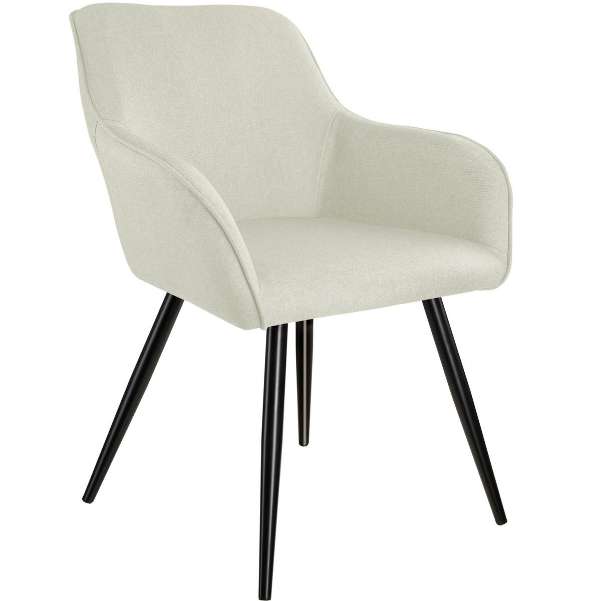 ESSZIMMERSTUHL 6er Set Marilyn 58 x 62 x 82 cm crème/schwarz - Creme/Schwarz, Textil (58/82/62cm) - tectake
