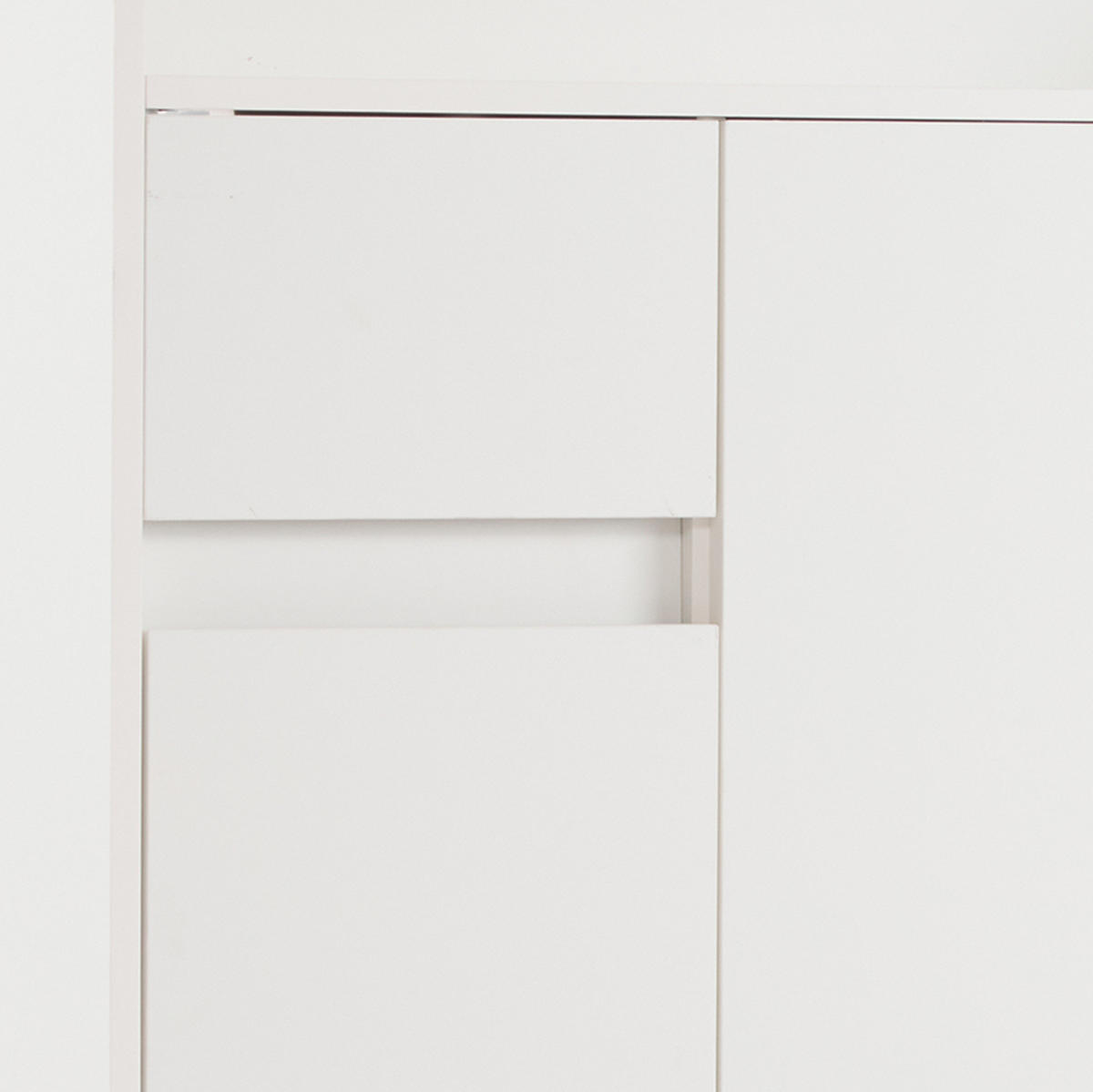 SCHUHSCHRANK 90/35/99 cm in Weiß – platzsparend mit verstellbaren Böden - Weiß, Holzwerkstoff (90/99/35cm) - BEAOK