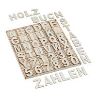 144-TLG.HOLZBUCHSTABEN-SET - Beige, Holz (28.5/34.5cm) - Relaxdays