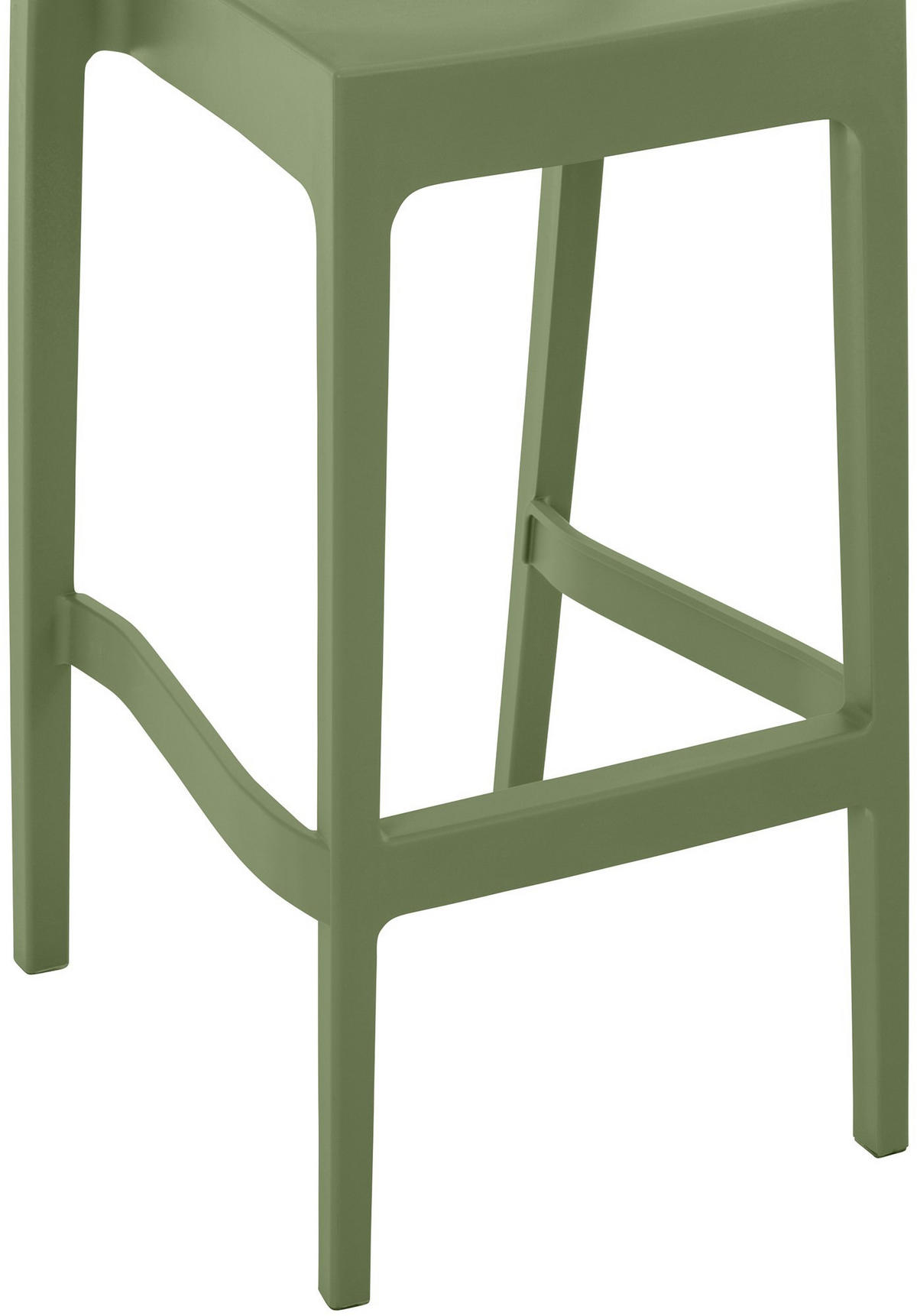 BARHOCKER 2er Set Kunststoff oliv - Olivgrün, Kunststoff (45/105/51cm) - CLP