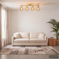DECKENLEUCHTE - Metall / Glas - 4-flammig - Goldfarben, Glas/Metall (12/60/22cm) - home24