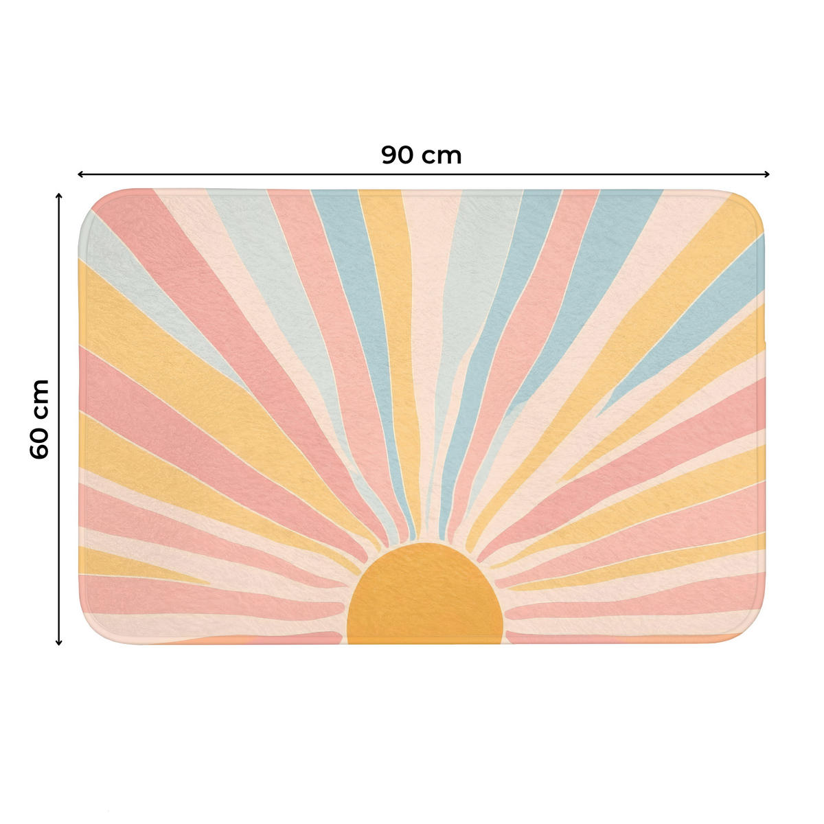 WC PŘEDLOŽKA Ilustrace - Slunce - Pastelové barvy 90x60 cm - pastelově modrá, textil/plast (90/1cm) - OnlyWow