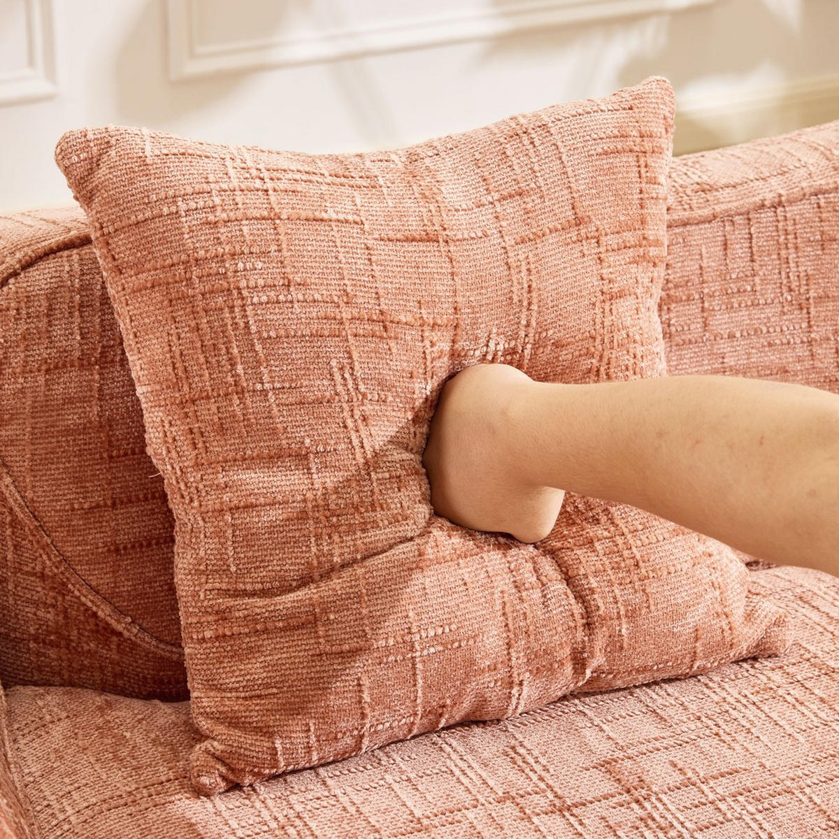 2-SITZER-SOFA, Keine Montage erforderlich, mit Kissen, Rosa - Pink, Textil (91/70/170cm) - KOMHTOM