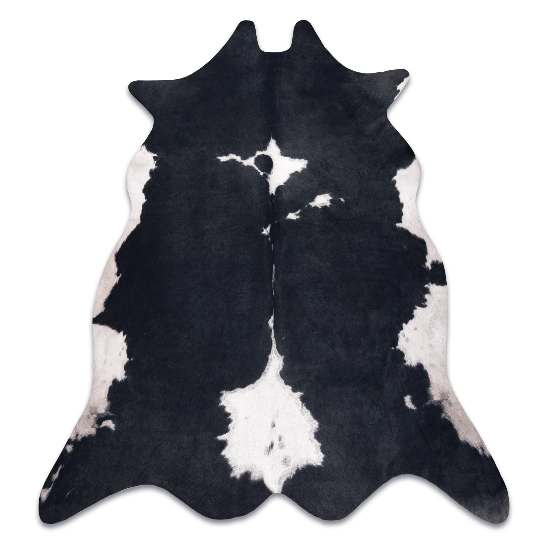 TEPPICH Künstliches Rindsleder 100/150 cm - Schwarz, Textil (100/150cm) - rugsX