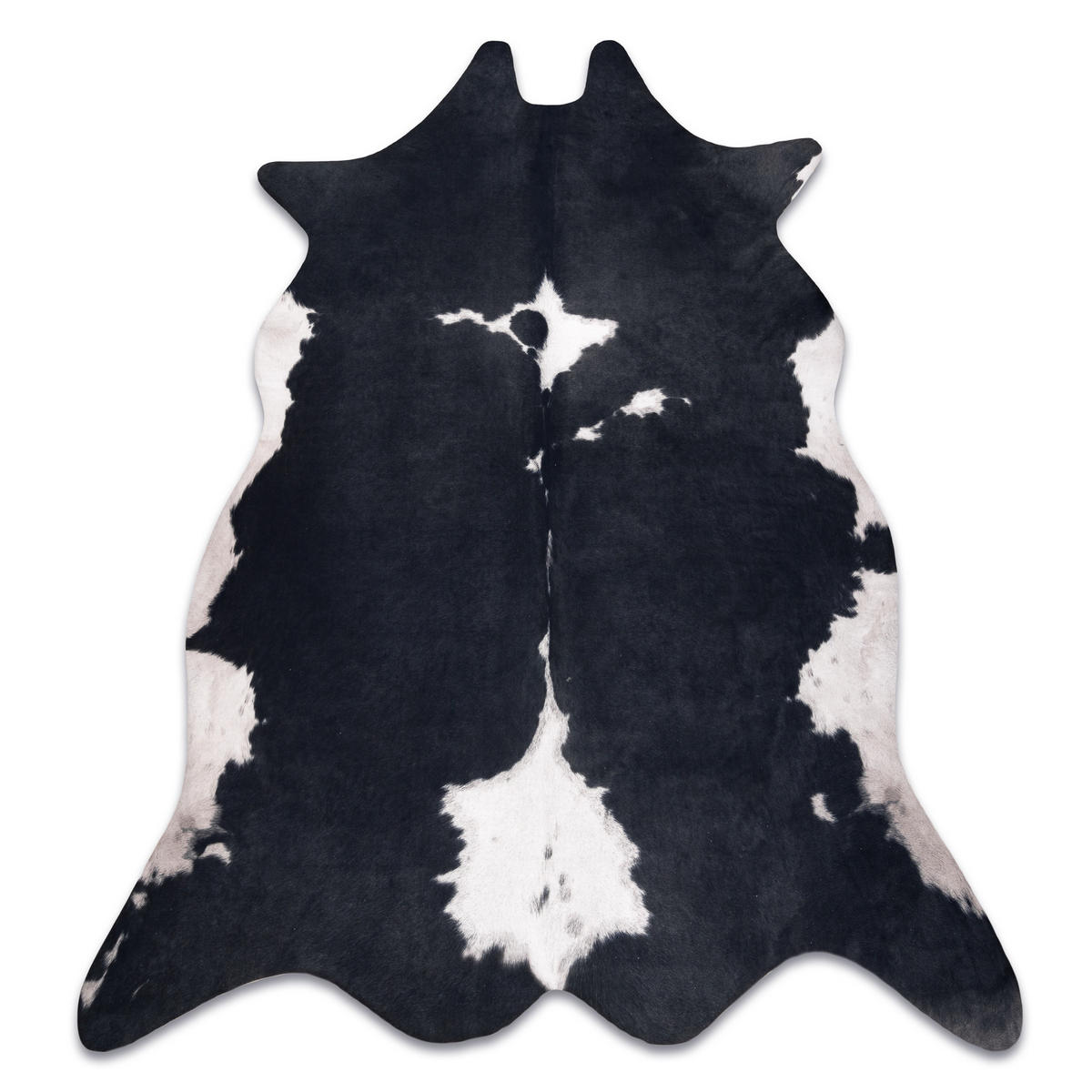 TEPPICH Künstliches Rindsleder 155/195 cm - Schwarz, Textil (155/195cm) - rugsX