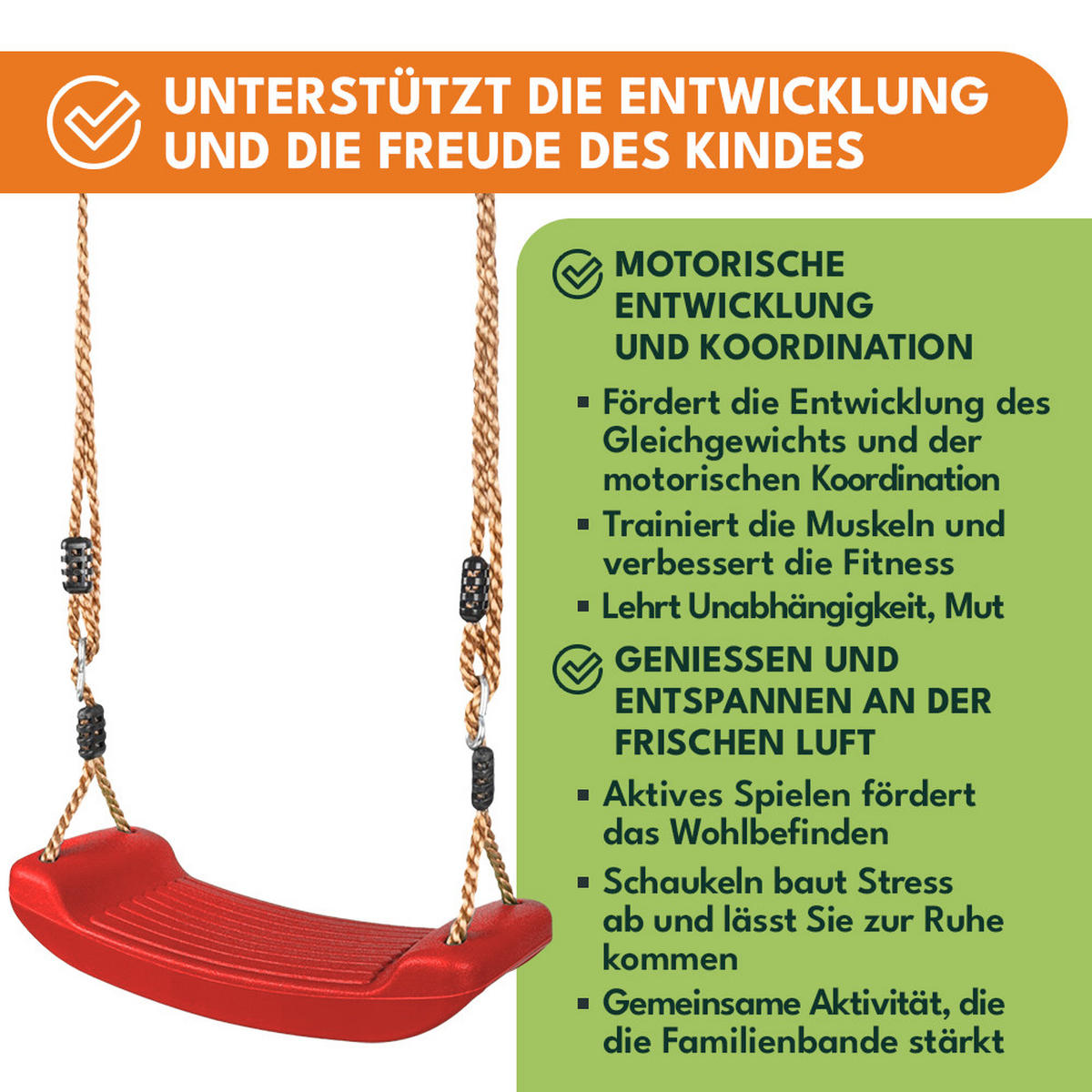 KINDERSCHAUKEL Rot - Rot, Kunststoff (16/42cm) - KRUMAD