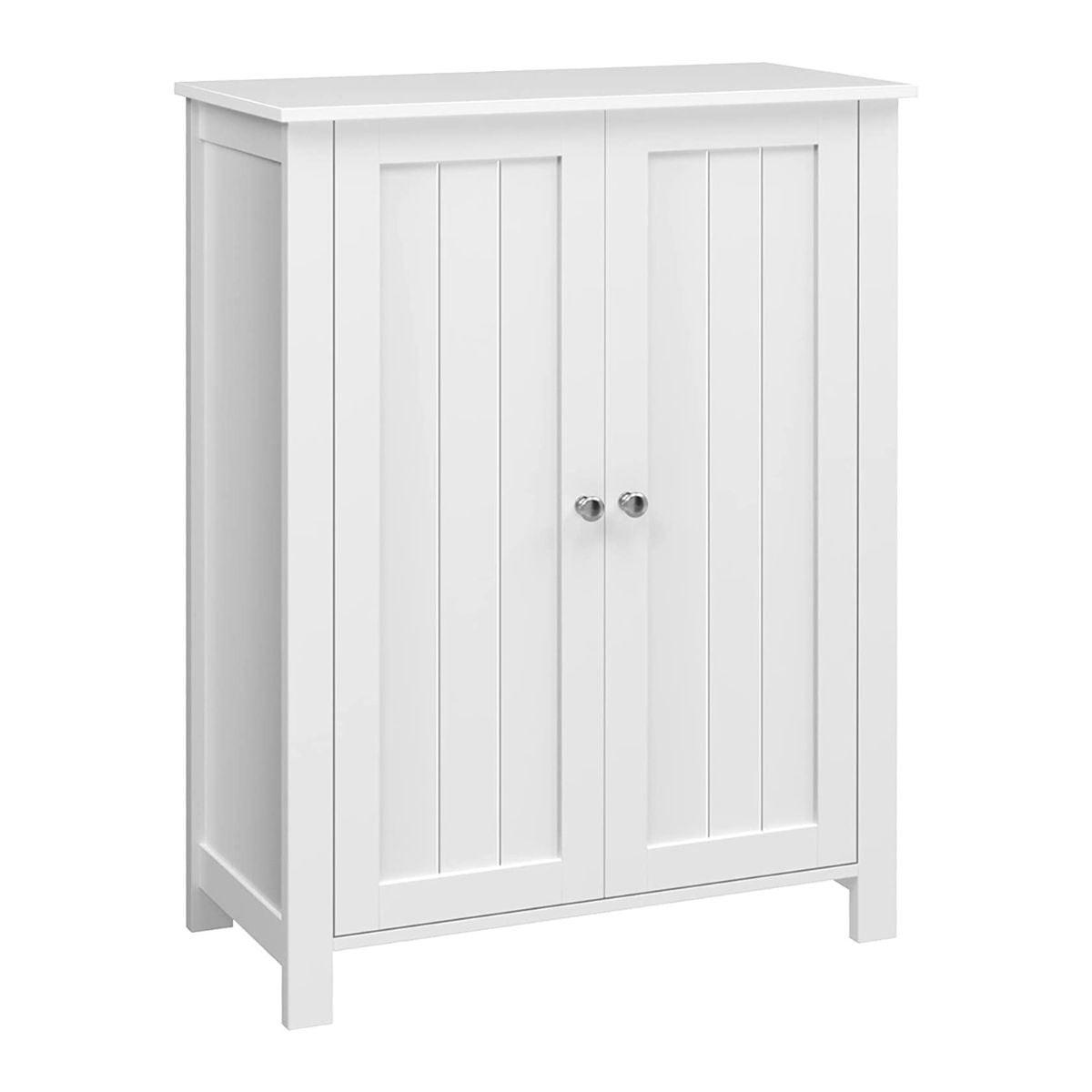BADEZIMMERSCHRANK mit 2 Türen - L60 cm - Weiß, Holzwerkstoff (30/80/36cm) - Calicosy