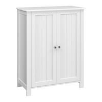 BADEZIMMERSCHRANK mit 2 Türen - L60 cm - Weiß, Holzwerkstoff (30/80/36cm) - Calicosy
