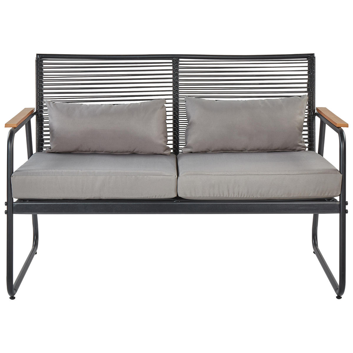 LOUNGE SET 4-Sitzer Metal schwarz Pomonte - Schwarz/Grau, Metall - Beliani