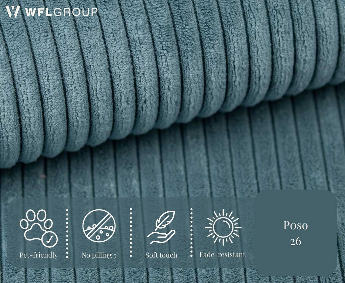 SCHLAFSOFA Lilo mit Bettkasten, Blau Cordstoff 120/86/101 cm - Blau/Schwarz, Kunststoff/Textil (120/86/101cm) - WFL GROUP