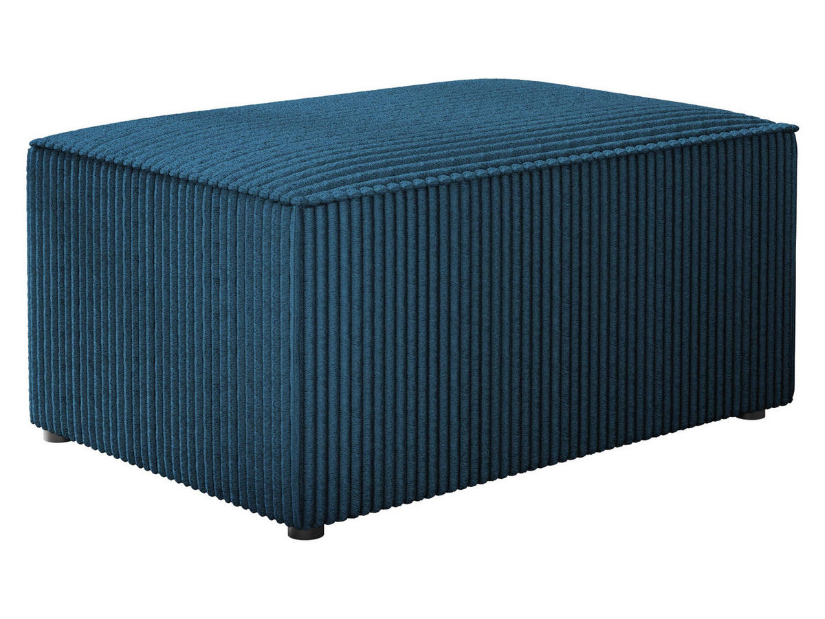 POLSTERHOCKER Karl Cord - Blau/Schwarz, Holz/Kunststoff (60/38/45cm) - MIRJAN24