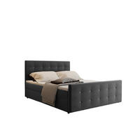 BOXBETT Mit Bettkasten Matratze Topper AMOR Graphit 200x200 cm H3-Bonell - Graphitfarben, Holz/Textil (200/200cm) - Kaiser Möbel