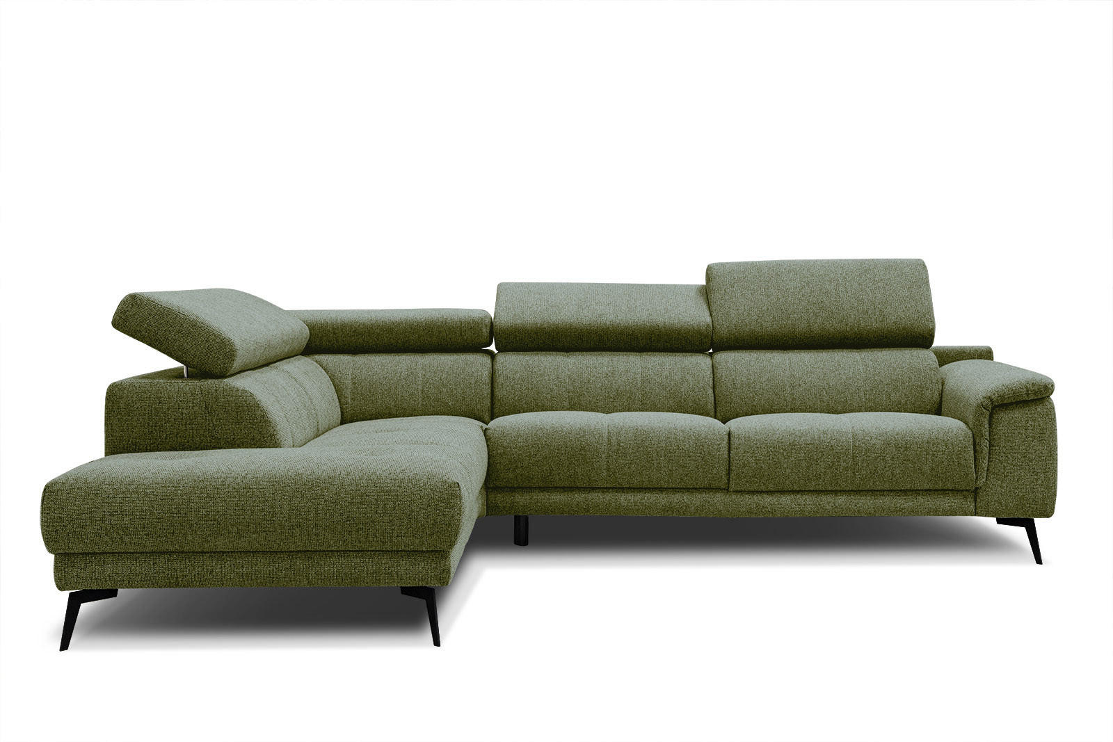 ECKSOFA FIERO 5-Sitzer, olivgrün - Schwarz/Olivgrün, Holzwerkstoff/Textil (158/269cm) - Courtois Laville