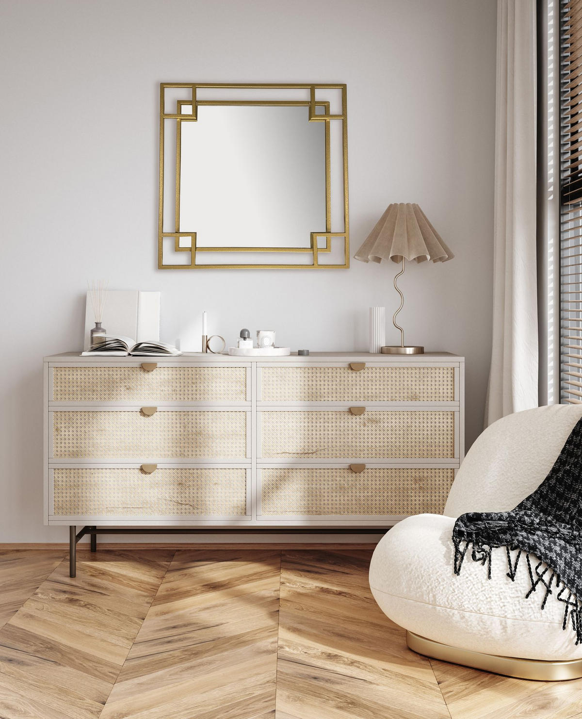 WANDSPIEGEL mit Rahmen Quadratisch Metall Eisen, Gold 60x3x60 cm - Goldfarben, Glas (60/60/3cm) - KADIMA DESIGN