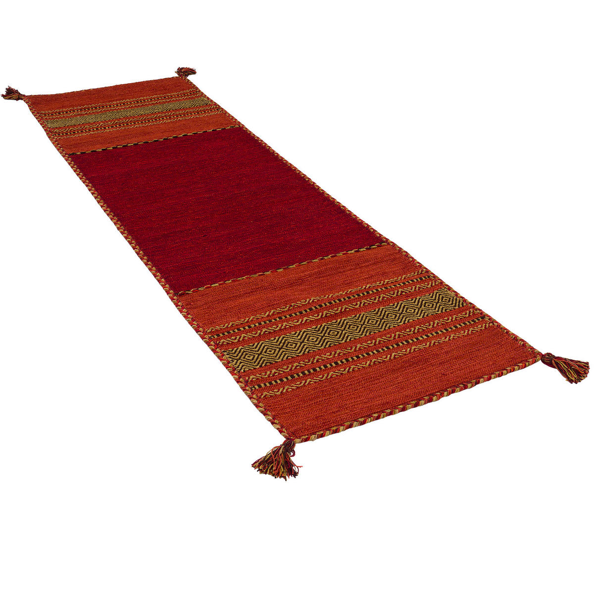 LÄUFER NATUR TEPPICH KELIM NAVARRO - Rot, Textil (70/250cm) - Pergamon