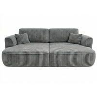 BIGSOFA COZI, Grau mit Cordbezug - Grau, Kunststoff/Textil (240/87/180cm) - KS Home Concept