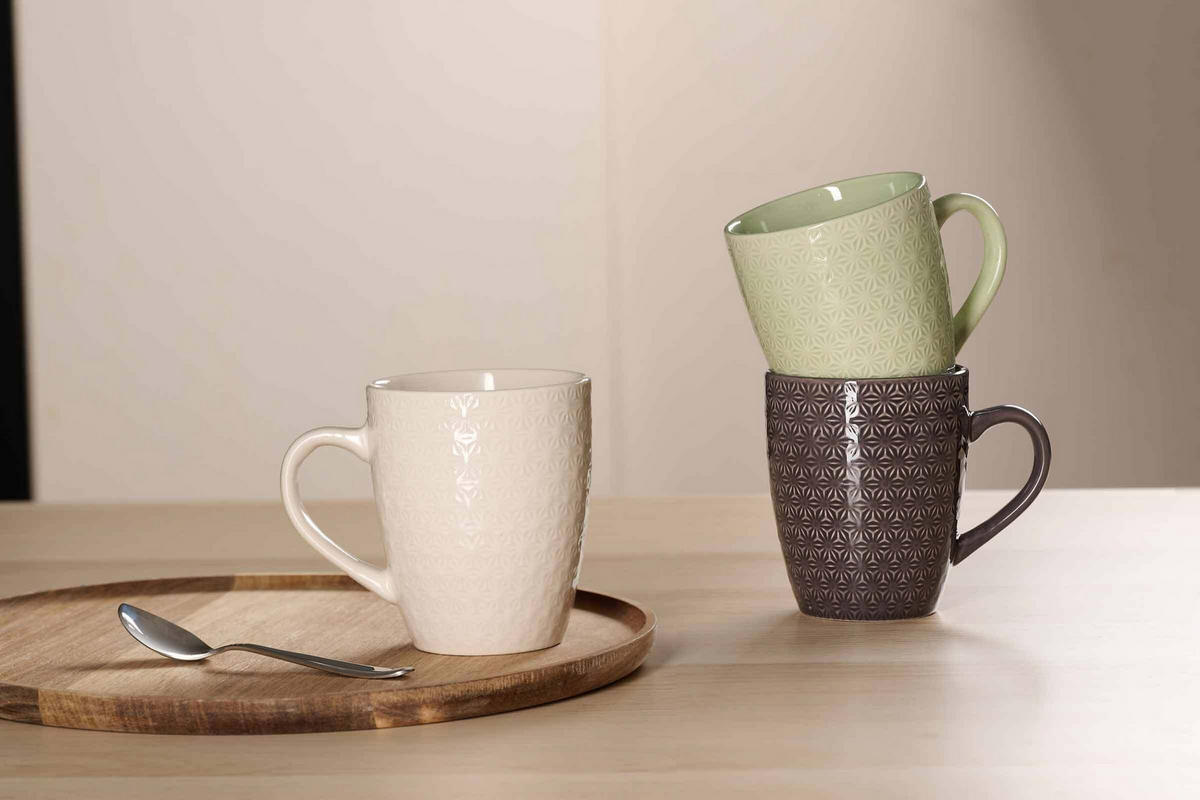 HENKELBECHER Floris Grau 350 ml 4er Set - Grau, Keramik (0.35L) - Ritzenhoff Breker