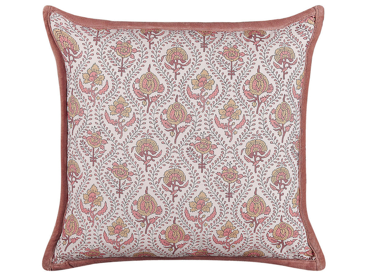 DEKOKISSEN Hellrot 45/45 cm Picea - Hellrot, Naturmaterialen/Textil (45/45cm) - Beliani