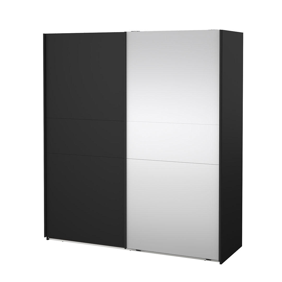 SCHIEBETÜRENSCHRANK, Como, Schwarz, Holzwerkstoff, 179 x 67 x 201 cm - Schwarz, Holzwerkstoff (179/201/67cm) - ebuy24