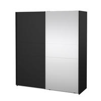 SCHIEBETÜRENSCHRANK, Como, Schwarz, Holzwerkstoff, 179 x 67 x 201 cm - Schwarz, Holzwerkstoff (179/201/67cm) - ebuy24
