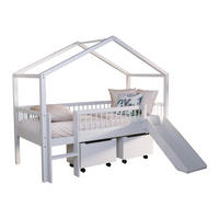 HAUSBETT HALBHOCH 90x200 Keeley Buche Weiß Rutsche Boxen - Weiß, Holz (90/200cm) - 58aufmkessel
