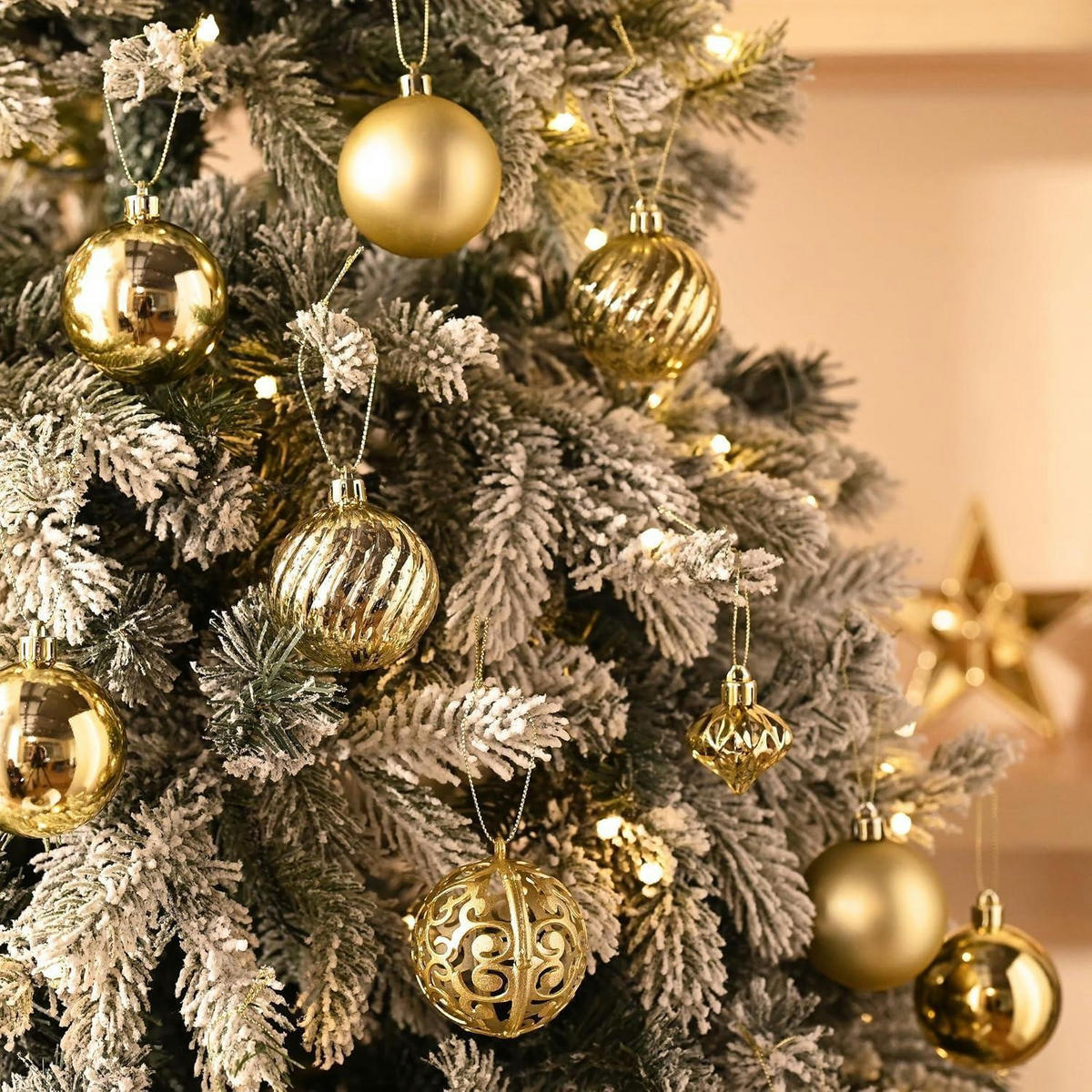 CHRISTBAUMKUGELN 100-teiliges Set Gold - Goldfarben, Kunststoff (6/6/6cm)