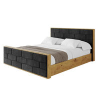 POLSTERBETT mit Bettkasten, Fußteil und Lattenrost, Boxbett mit Matratze H3/H4 - ENZO8-Z 140x200 Schwarz - Schwarz, Holzwerkstoff/Textil (140/200cm) - ALTDECOR