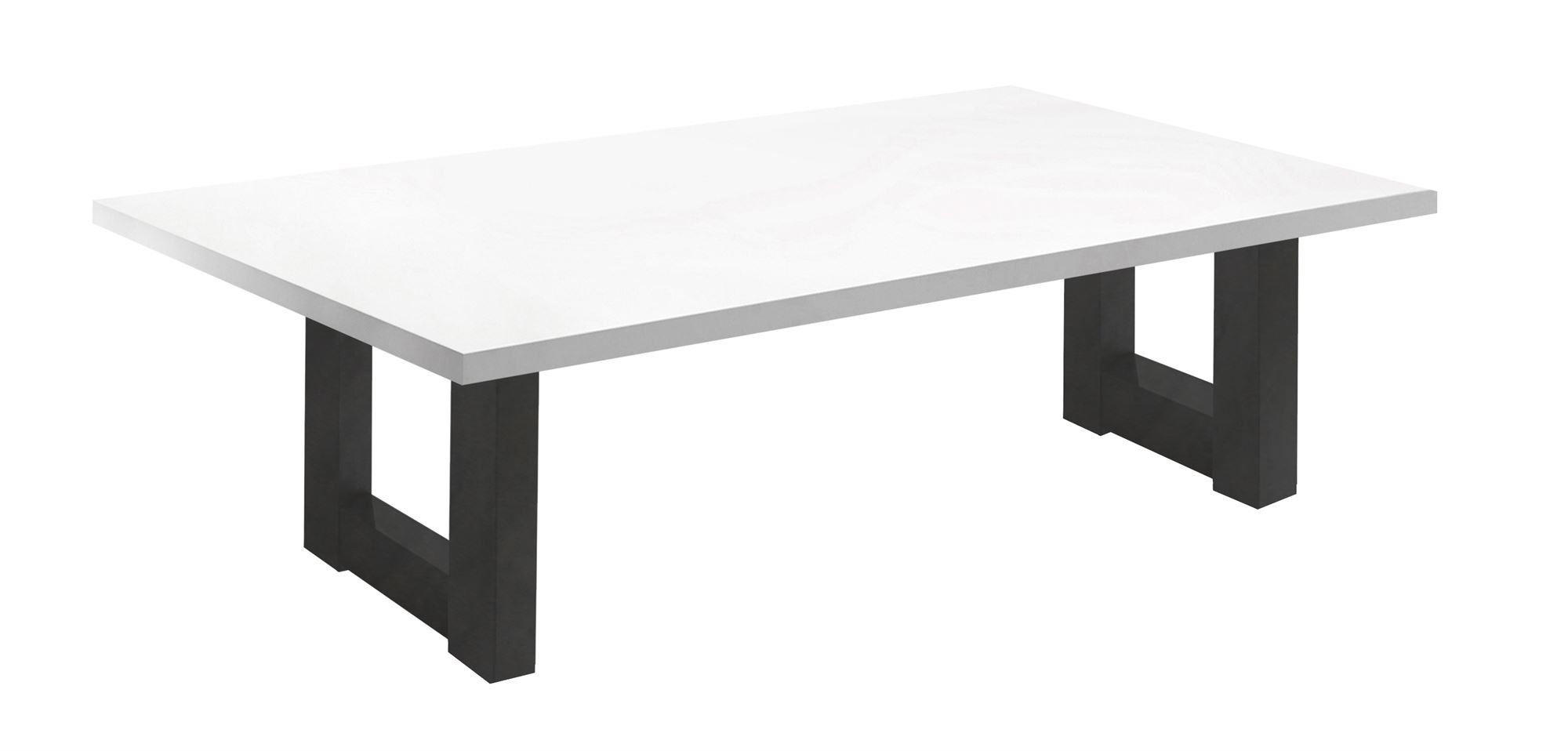 COUCHTISCH Etti 4 140 x 70 x 47 Wohnzimmertisch Schwarzstahl/Weiß Matt Lack - Weiß, Holz (140/70/47cm) - 58aufmkessel