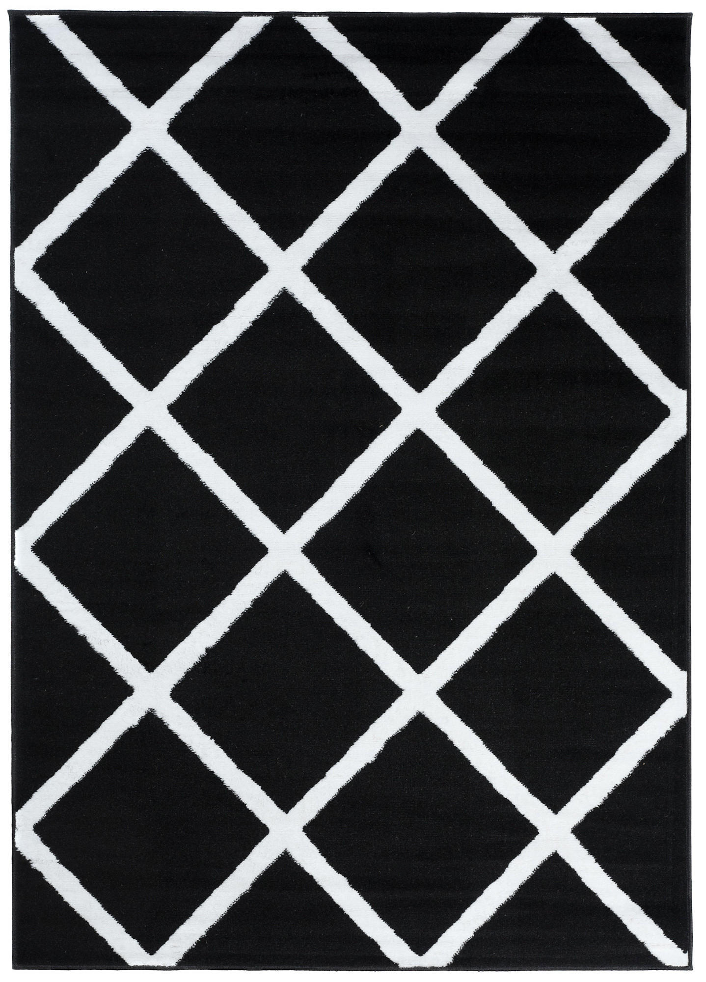 TEPPICH LUXURY Schwarz Marokkanisch Karo 250/300 cm - Schwarz, Textil (250/300cm) - Tapiso