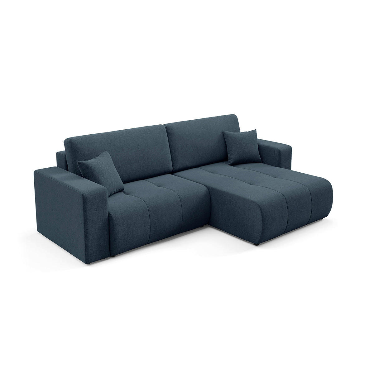 ECKSOFA Giulia 3 Sitzplätze Blau - Blau, Holz (244/149cm) - Petits-meubles