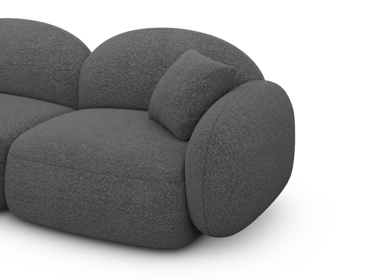 WOHNLANDSCHAFT Mirello U-Form Graphite Bouclestoff - Graphitfarben, Textil (333/77/193cm)