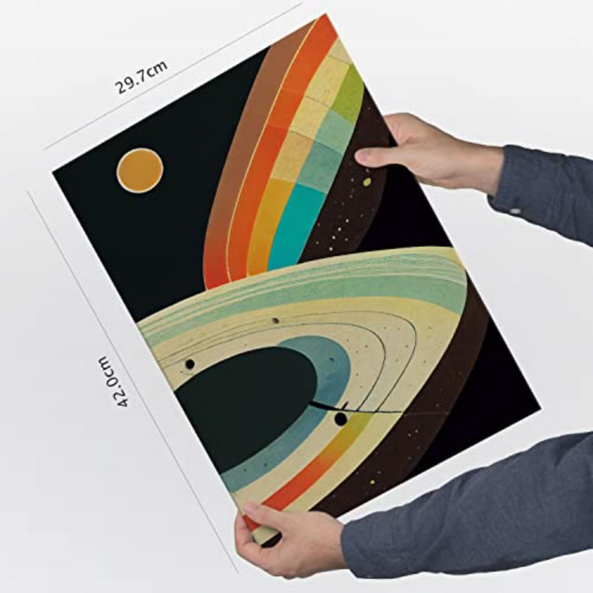 POSTER Set mit 4 Abstrakt Kurve Moderne Galaxien A3 Rahmenlos - Klar, Papier (29.7/3cm) - Nacnic