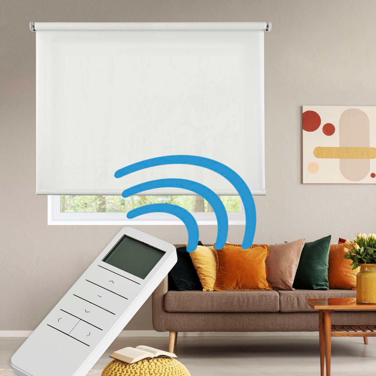 ROLLOS motorisiert Weiß, 100 x 250 cm - Weiß, Kunststoff (100/250cm) - STORESDECO
