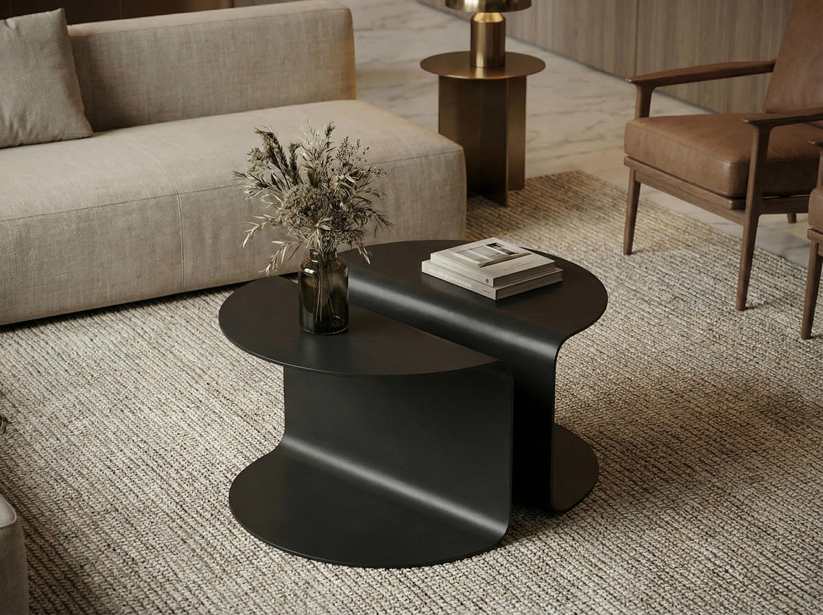 COUCHTISCH PACO - Schwarz, Metall (75/60/41cm) - Meblini