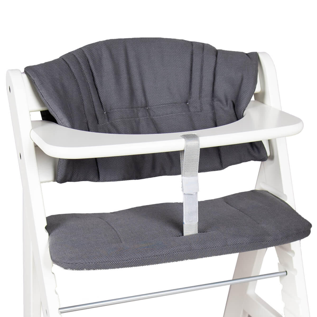 KINDERSTUHLPOLSTER Hochstuhl Sitzkissen Set für Hauck Alpha - Dunkelgrau, Textil (27/7/38cm) - Hoppediz