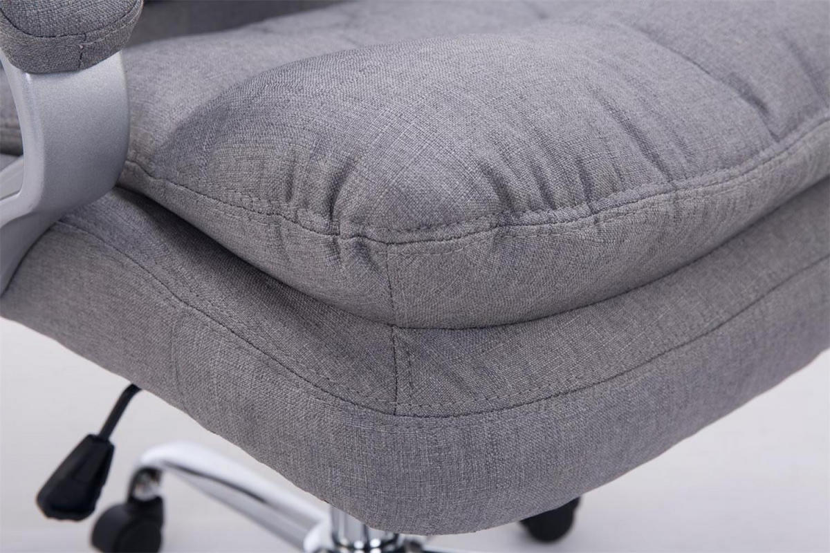 CHEFSESSEL Stoff grau - Chromfarben/Grau, Textil/Metall (68/116/77cm) - CLP