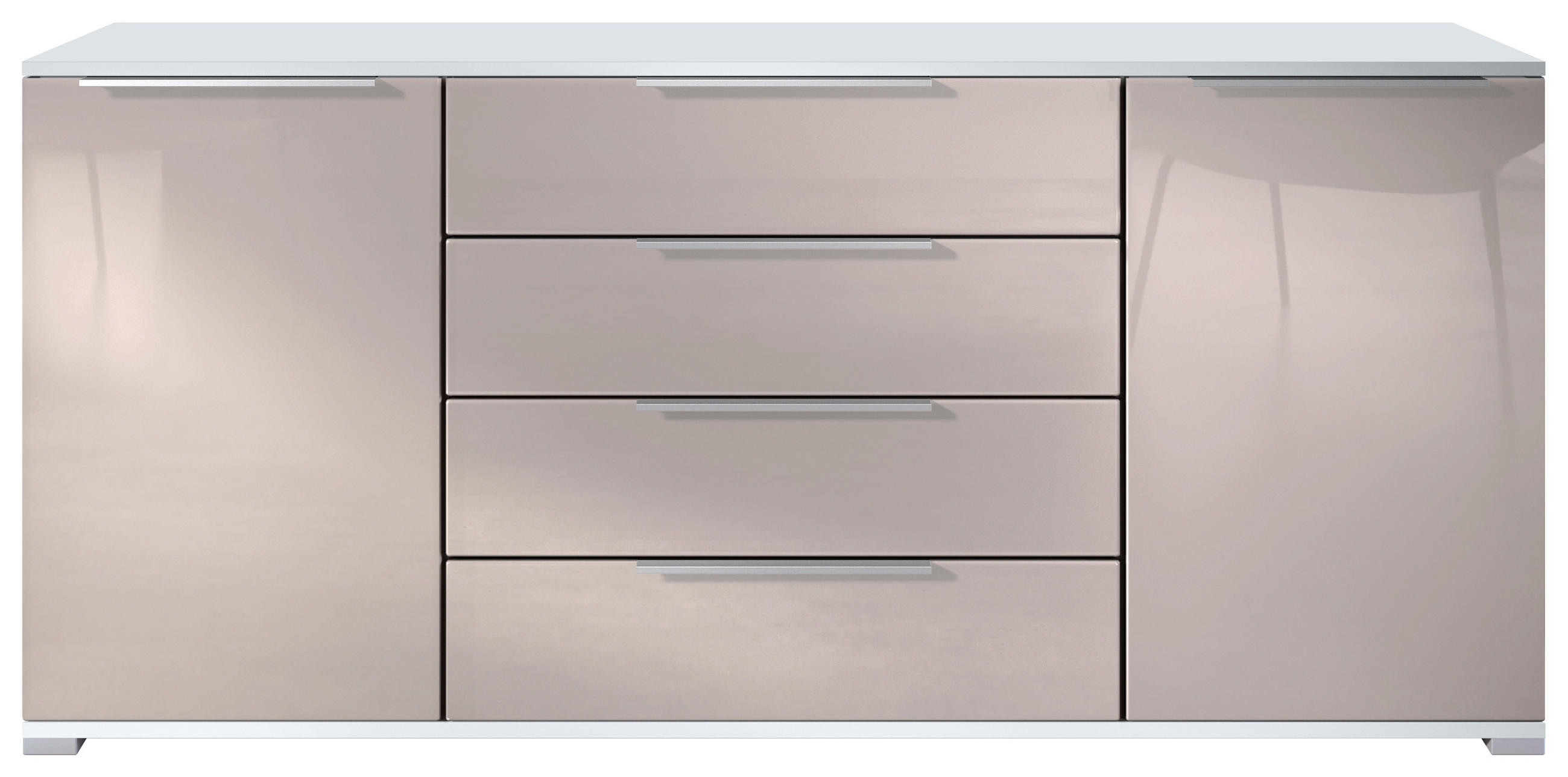 SIDEBOARD Linio Sandgrau Hochglanz - Sandfarben, Holzwerkstoff (166.5/75.5/35cm) - Vladon