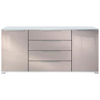 SIDEBOARD Linio Sandgrau Hochglanz - Sandfarben, Holzwerkstoff (166.5/75.5/35cm) - Vladon