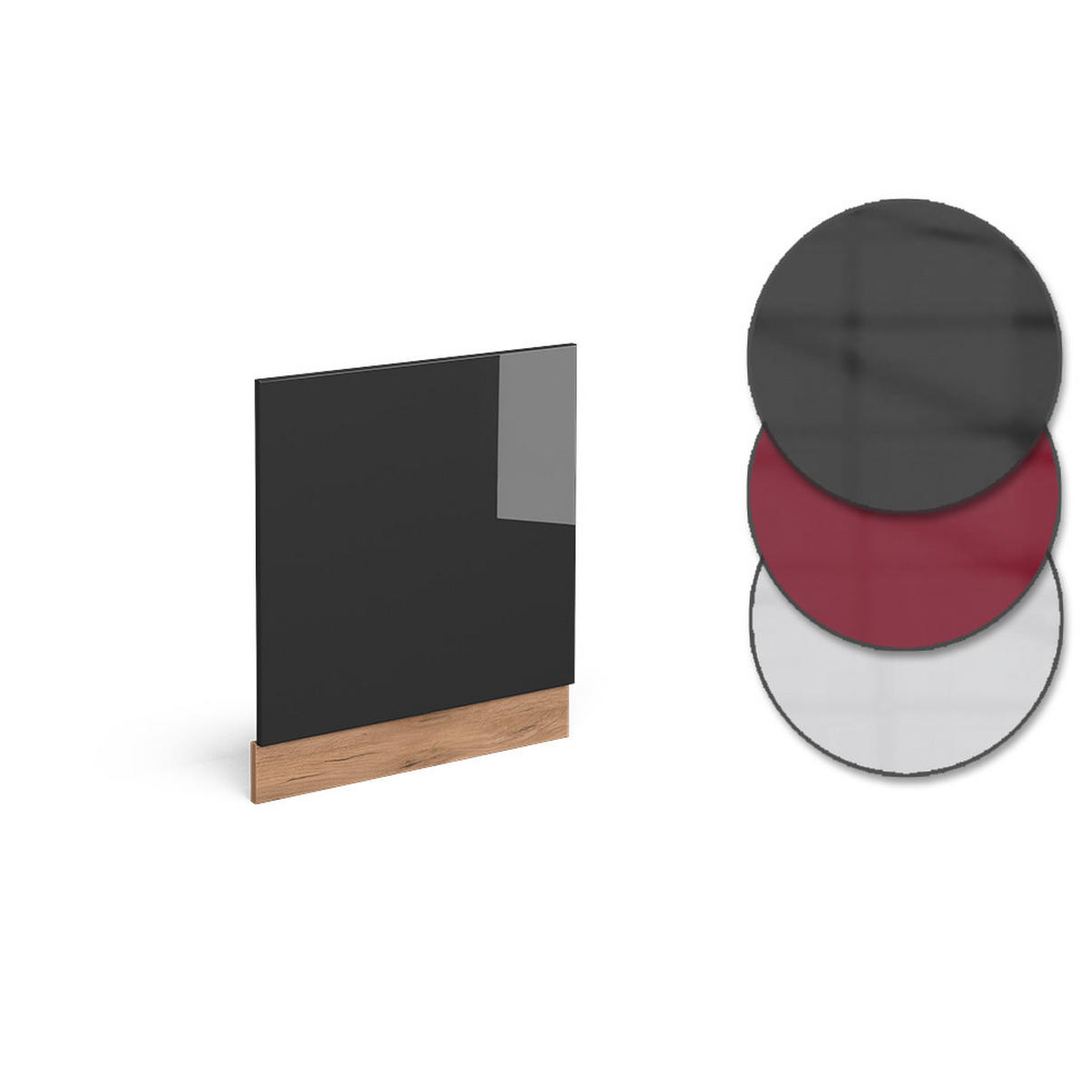 FRONTBLENDE R-Line Anthrazit Hochglanz 60 cm, AP Marmor - Anthrazit/Eiche Wotan, Holzwerkstoff (60/57.2/1.6cm) - Vicco