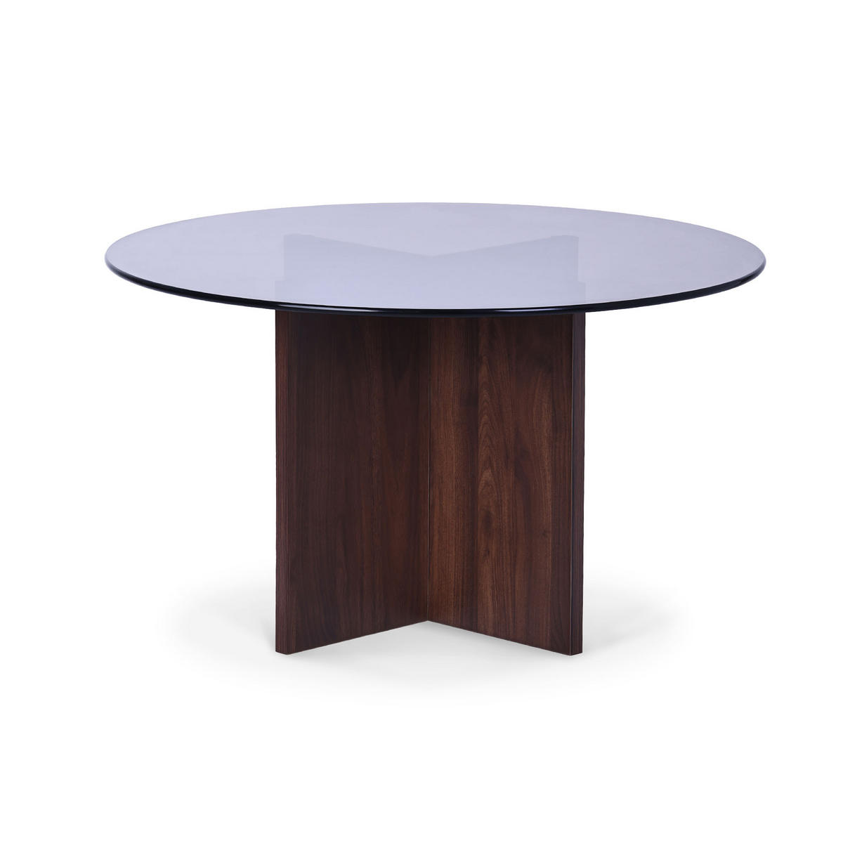 COUCHTISH GIULIA moderner aus schwarzem Glas in Walnuss - Braun, Holz (80/80/45cm) - Sicaan