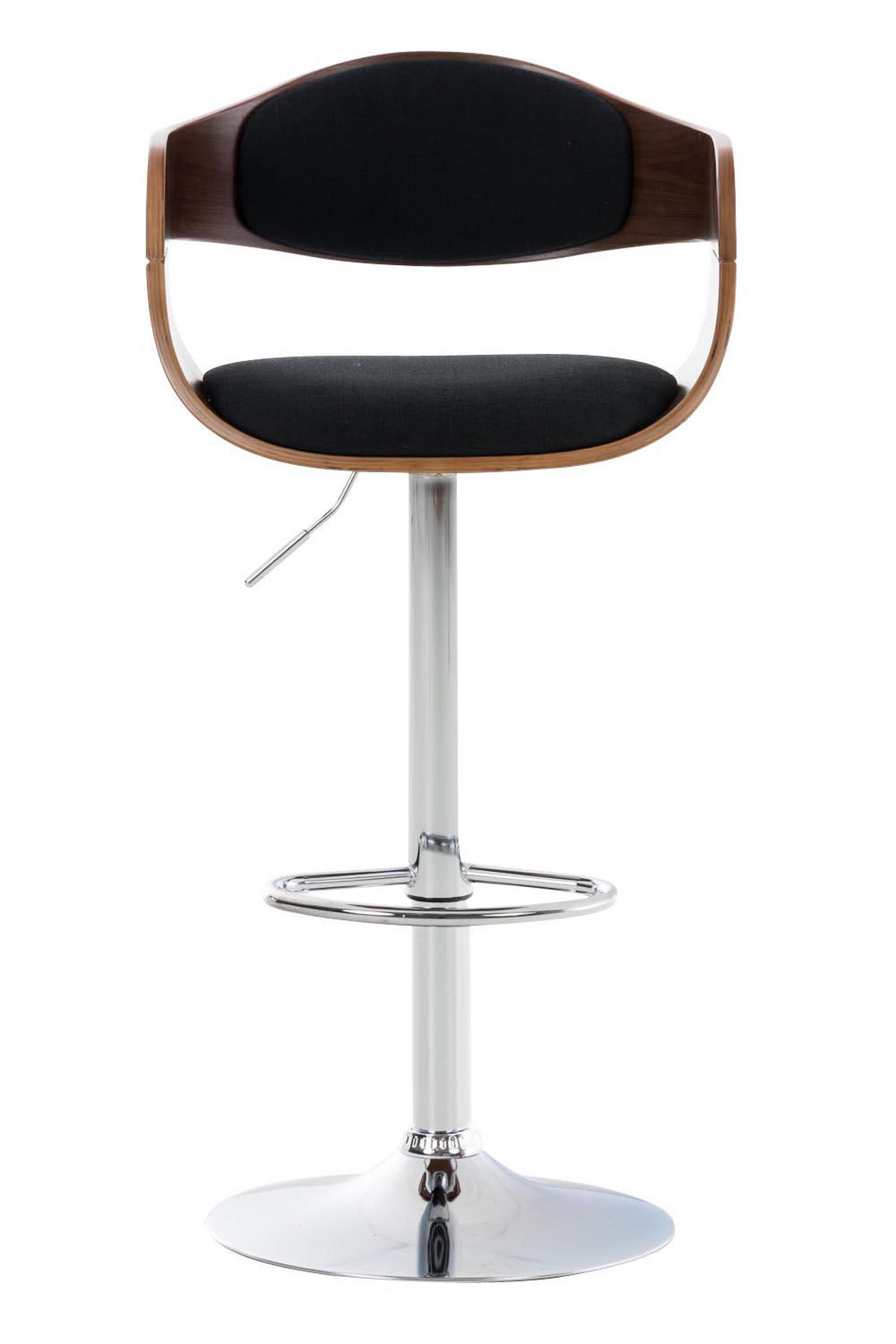 BARHOCKER Stoff walnuss/schwarz - Walnussfarben/Schwarz, Textil/Metall (50/88/48cm) - CLP